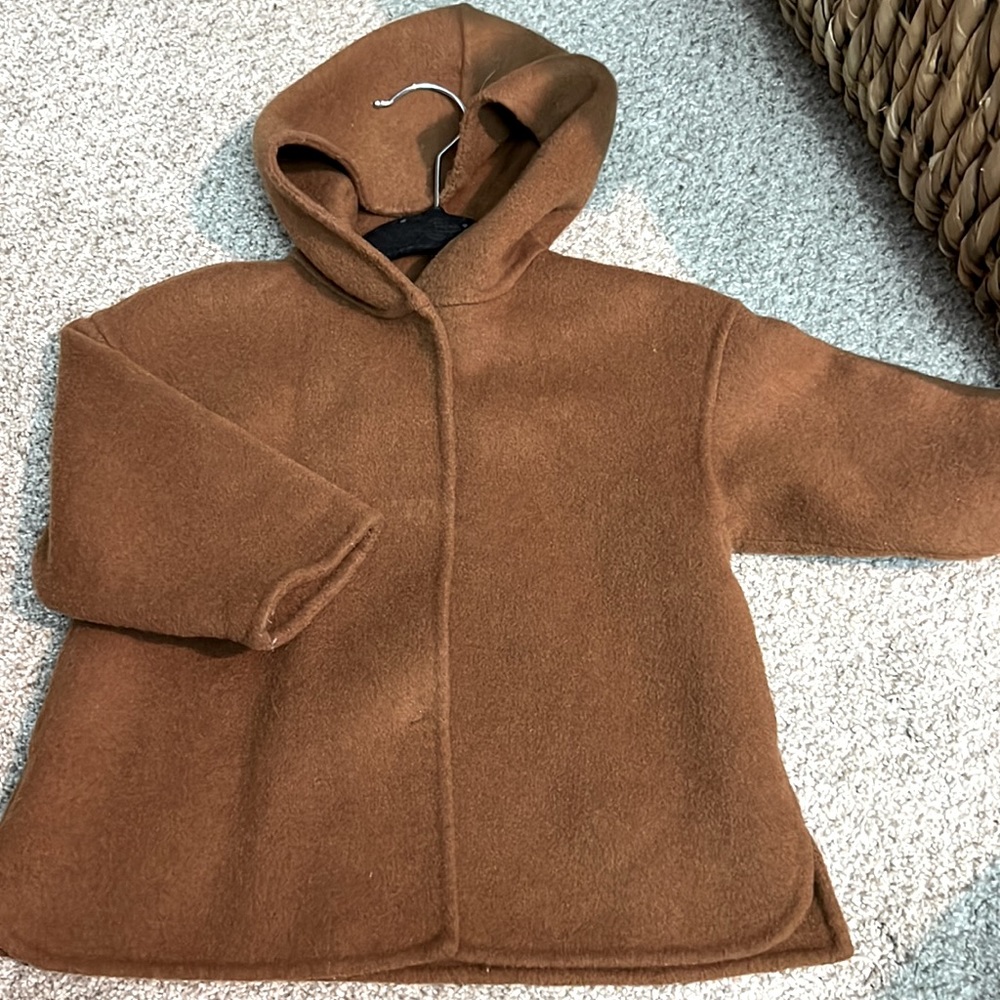 EUC Zara Wool hooded coat 9-12m